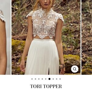 Tori Topper Lace Crop Top - White